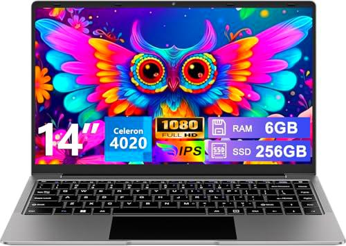 bvate Ordenador Portátil Win11 14" 256GB SSD Soporte 1TB SSD Expansión portatil 2.4G+5G WiFi BT4.2 Mini Puerto Multimedi 1920x1080 FHD con Ratón Inalámbrico y Teclado Español Membrana