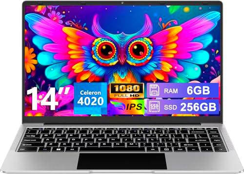 Ordenador Portátil Win11 14" 256GB SSD Soporte 1TB SSD Expansión portatil 2.4G+5G WiFi BT 4.2 USB Mini Puerto Multimedi 1920x1080 FHD con Ratón Inalámbrico y Teclado Español Membrana