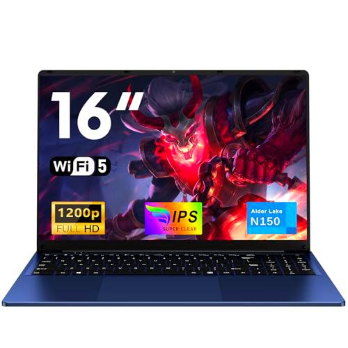 NAIKLULU Ordenador Pc Portatil RAM 16GB SSD 1TB, 16 Pulgadas Processor N150 (1,2 a 3,6GHz)