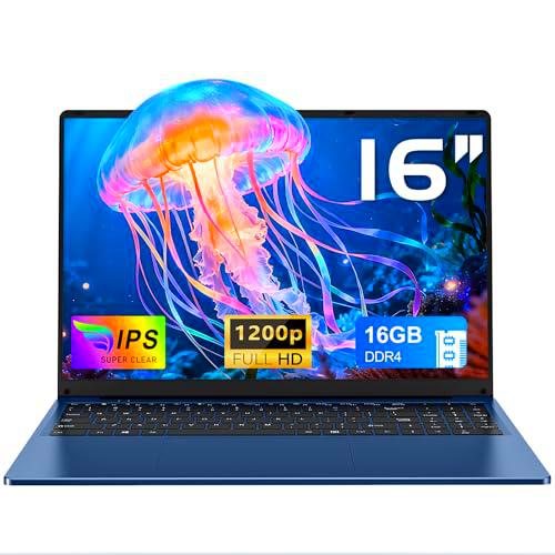 CHIFUYOU Ordenador portátil 16 GB RAM 1 TB SSD pc portátil empresarial de 16 Pulgadas N150 3,6 GHz