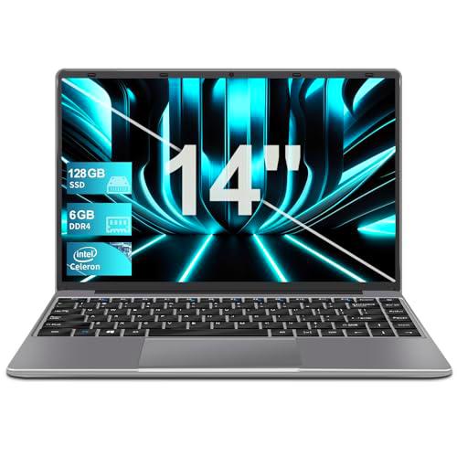 NOTODD Ordenador Portátil Win 11 con 5G WiFi, Portátil 14 Pulgadas 6GB RAM 128GB SSD Expansión SSD 1TB