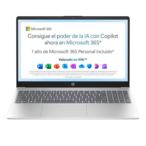 HP 15-fd0261ns - Ordenador portátil de 15.6" FHD (Intel N100