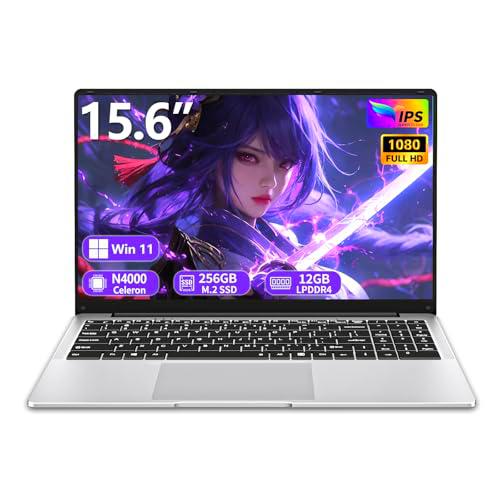 Ordenador Portáti 15,6 Pulgadas, PC Portátil Win 11 12GB LPDDR4 256GB SSD