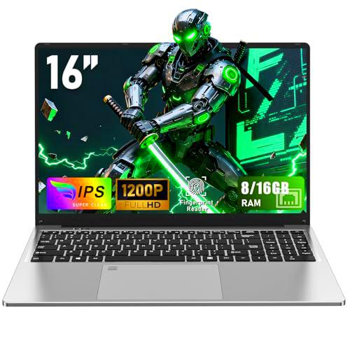CHIFUYOU PC portátil Gaming 512 GB SSD 16 GB RAM 16 Pulgadas Ordenador portátil N95 hasta 3,6 GHz