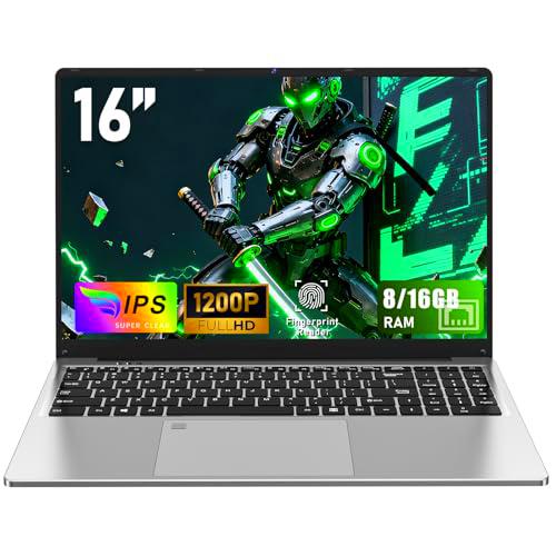 CHIFUYOU Ordenador portátil Gaming 512 GB SSD 16 GB RAM 16 Pulgadas PC portátil N95 hasta 3,6 GHz