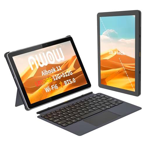 AWOW AIBOOK 11 - Tablet PC 2 en 1 de 10,1 pulgadas con teclado alemán