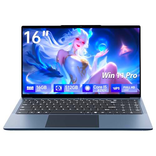 16 Pulgadas Ordenador Portátil Core i5-8210Y, PC Portatil 16GB RAM 512GB SSD