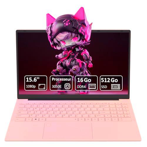 Pryloxen - Ordenador portátil (15,6 pulgadas, Full HD | PC Ultrafino | Procesador 3050e Dual Core | 16 GB RAM | SSD 512 GB ultrarrápido | Teclado retroiluminado | Ideal para oficina/estudio