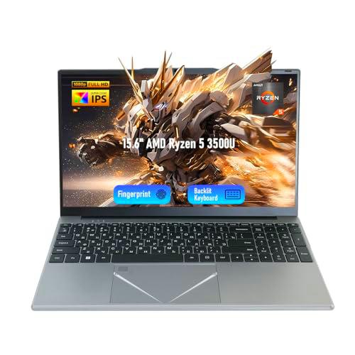 unbholkk - Ordenador portátil de 15,6 pulgadas, procesador Ryzen 5 3500U 16GB DDR4 512GB SSD