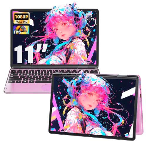 11 pulgadas 2 en 1 pantalla táctil oro rosa ordenador portátil tablet