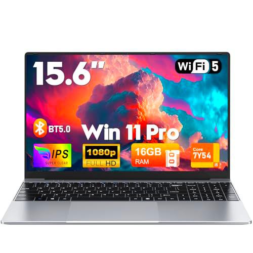 FUNYET 2026 Ordenador Portátil,15,6 Pulgadas IPS FHD 1920x1080 Laptop，Procesador Core i5-7Y54 Portátil