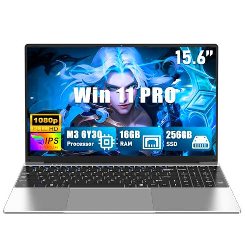 CHIFUYOU Ordenador portátil 16 GB RAM,256 GB SSD 15,6 Pulgadas M3-6Y30 (0,9 a 2,2 GHz),pc portátil 2026,FHD 1920 x 1080P,5000 mAh/38,5 WH,Tarjeta TF cámara Web Panel táctil,Estudiante/Profesional