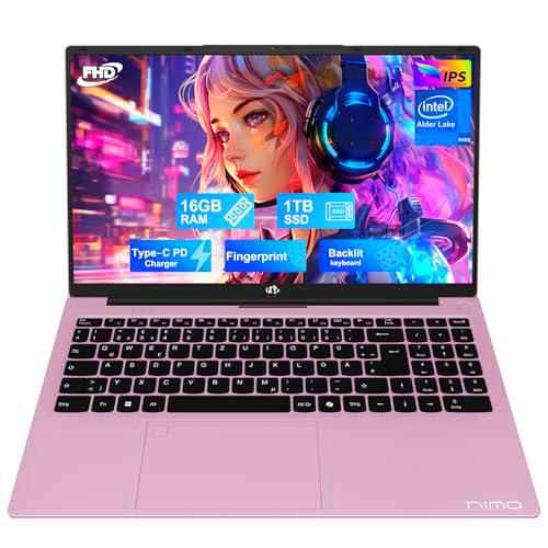 NIMO Roségold Laptop 15,6 Zoll Full HD: 16GB RAM, 1TB SSD