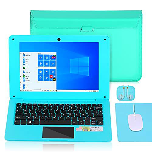 Ordenador portátil de 10,1", Windows 10, Netbook Quad Core Laptop con WiFi