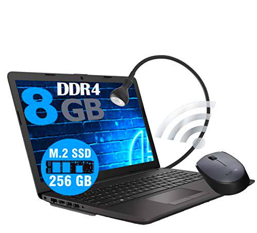 Notebook PC portátil HP 255 G7 pantalla 15.6 pulgadas CPU Amd 3020e 2,8 GHz /RAM 8 GB ddr4 /SSD M2 256 GB /Vga Radeon R3 / HDMI / Grabadora WiFi Bluetooth / Licencia Windows 10 Ratón WiFi Lámpara