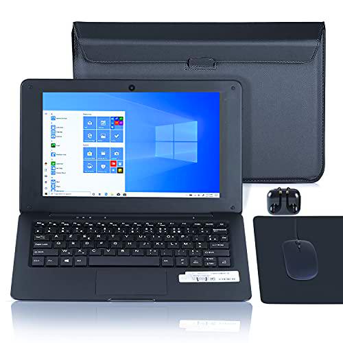Ordenador portátil de 10,1", Windows 10, Netbook Quad Core Laptop con WiFi