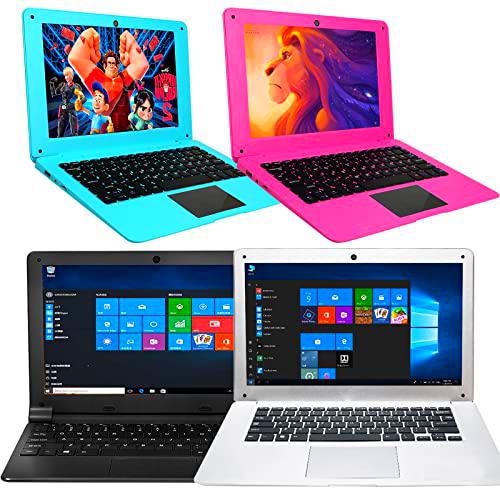 BlueBose 10.1 Pulgadas Windows 10 Laptop 2GB RAM + 32GB Atom Quad Core Ultra Thin Notebook Computadora Full HD 1.44Ghz USB 3.0 WiFi HDMI Bluetooth (Negro-ES Teclado(QWERTY))