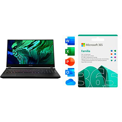 GIGABYTE PORTATIL Aero 15 OLED KD-72ES624SP,i7-11800H,16GB,SSD 1TB,15.6" Samsung UHD + Microsoft 365 Familia | Box