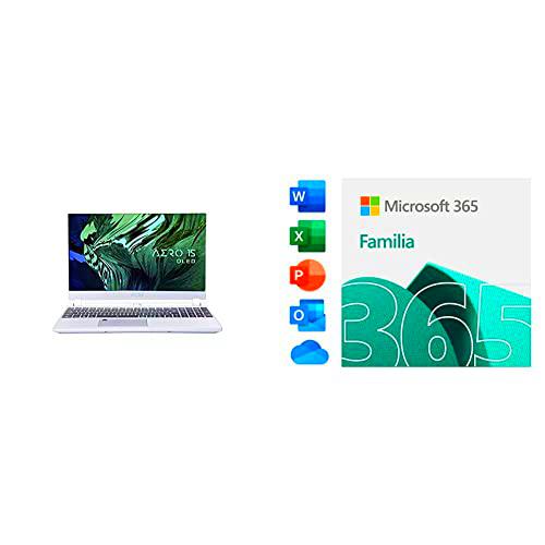 GIGABYTE PORTATIL Aero 15 OLED KC,i7-10870H,16GB,SSD 512G,15.6" UHD OLED,VGARTX3060P/ + Microsoft 365 Familia | Código de activación