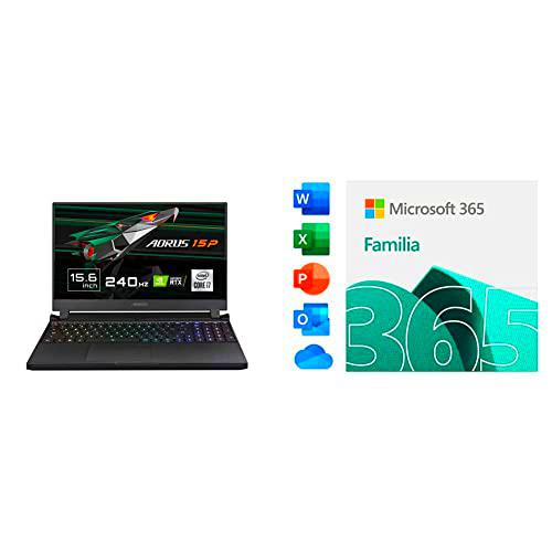 Gigabyte AORUS 15P XC-8ES2430SH - Ordenador portátil de 17.3&quot; FHD 240Hz ( Intel Core + Microsoft 365 Familia | Código de activación