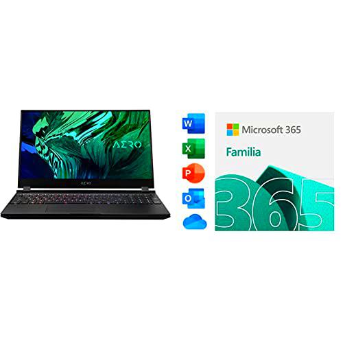 GIGABYTE PORTATIL Aero 15 OLED YD-73ES624SP,i7-11800H,16GB,SSD 1TB,15.6" Samsung UHD + Microsoft 365 Familia | Código de activación