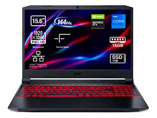Nitro 5 15.6" FHD IPS 144Hz Slim Bezel LCD AMD Ryzen™ 7 5800H 16GB 1024GB SSD NVIDIA® GeForce RTX™ 3060 6G-GDDR6 Black Sin Sistema Operativo