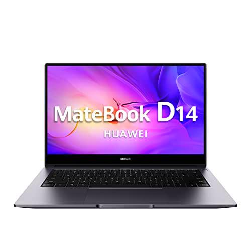 Portátil HUAWEI MateBook D14,Intel Core i7-1165G7,16GB RAM,512GB SSD,Pantalla 14'' resolución FullHD,Ligero Cuerpo de Aluminio,botón de Inicio con Huella Dactilar,Win11,Teclado QWERTY Español,Gris