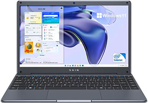 SGIN Ordenador Portátil 14.1 Pulgadas, 12GB RAM 512GB SSD Notebook Windows 11 con Intel Celeron N4500,1920 x 1080