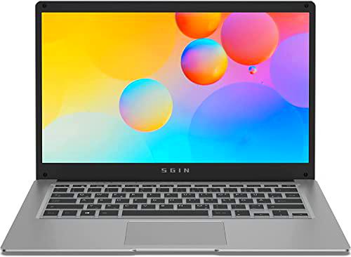 SGIN 14.1 "Laptop 4GB DDR4 128GB eMMC Laptop Windows 10 Home Celeron N4020 CPU 2.4G / 5.0g WiFi Bluetooth 4.2 USB 3.0 USB 2.0 soporta Extensiones 1T, Plata