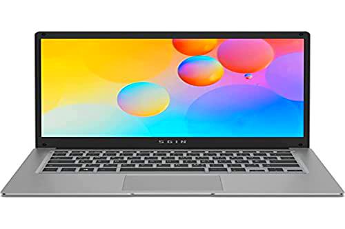 SGIN 14.1" Laptop 4GB DDR4 128GB eMMC Laptop Windows 10 Home Celeron N4020 CPU 2.4G/5.0g WiFi Bluetooth 4.2 USB 2.0 USB 3.0 soporta Extensiones 1T