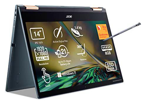 Acer Spin 7 SP714-61NA-SF97, Ordenador Portátil Táctil 14" Full HD (Qualcomm Kryo 495