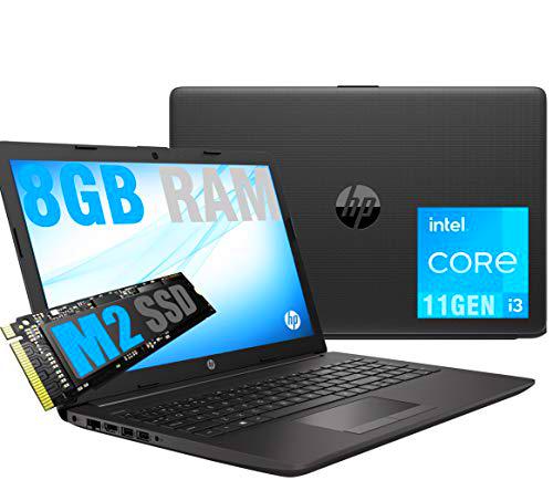 HP i3 250 G8,Ordenador portátil con pantalla LED de 15.6 pulgadas HD Cpu Intel Core i3-1115G4 11Th Gen hasta 4.1 GHz,RAM 8 GB DDR4,SSD M2 Nvme 256 GB,HDMI LAN WiFi Bluetooth,Windows 10 Pro