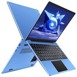 Ordenador portátil 14&quot; 6GB RAM 128 GB SSD Admite expansión 1TB Aocwei Intel Windows 10 Portátiles FHD 2.4G+5G WiFi Bluetooth 4.2 USB HDMI con ratón inalambrico &amp; Protector de Teclado(español)-Azul