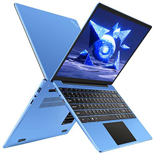 Ordenador portátil 14&quot; 6GB RAM 128 GB SSD Admite expansión 1TB Aocwei Intel Windows 10 Portátiles FHD 2.4G+5G WiFi Bluetooth 4.2 USB HDMI con ratón inalambrico &amp; Protector de Teclado(español)-Azul