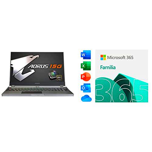 Gigabyte AORUS 15G WB-8ES2130MH - Ordenador portátil Gaming de 15.6" FullHD 240Hz (In + Microsoft 365 Familia | Código de activación
