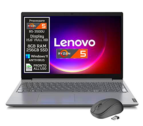 Lenovo Ryzen 5, PC portátil, pantalla FHD de 15,6"