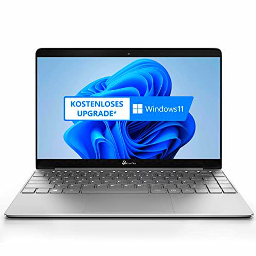 LincPlus 14 pulgadas Notebook Core i3 Laptop Procesador 8 GB RAM 128 GB SSD 1080P Full HD Portátil con Teclado QWERTZ Alemán Windows 10 Home en modo S de aluminio Netbook gris