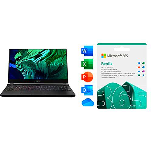 GIGABYTE PORTATIL Aero 15 OLED YD-73ES624SP,i7-11800H,16GB,SSD 1TB,15.6" Samsung UHD + Microsoft 365 Familia | Box