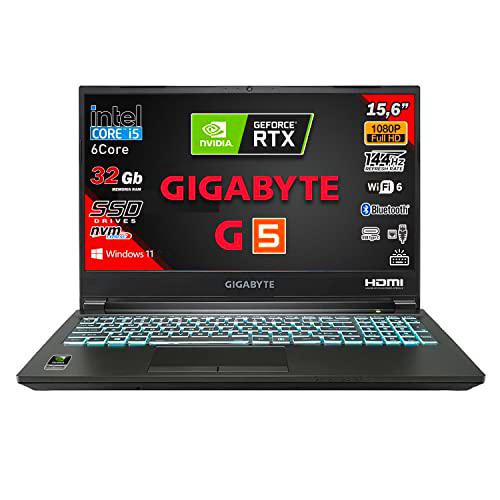 GIGABYTE Notebook G5 Intel Core i5-11400H 6 Core CPU