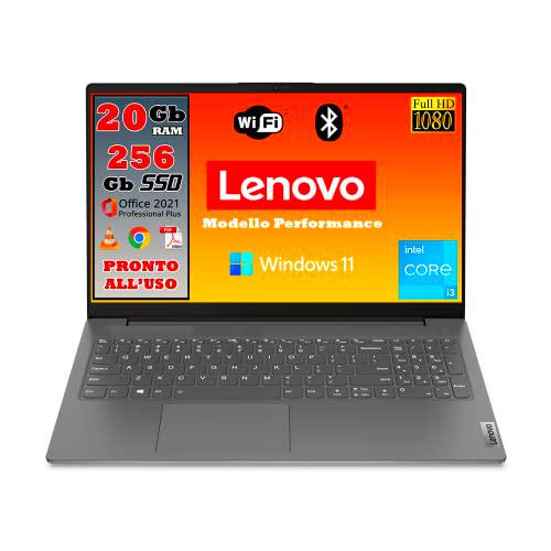 LENOVO Notebook V V15 Monitor 15.6&quot; Full HD Intel Core i3-1115G4 Dual Core Ram 8GB SSD 256GB Windows 11 Pro Listo para usar + Ratón inalámbrico