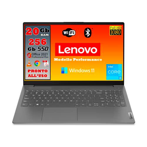 LENOVO Notebook V V15 Monitor 15.6" Full HD Intel Core i3-1115G4 Dual Core Ram 8GB SSD 256GB Windows 11 Pro Listo para usar + Ratón inalámbrico