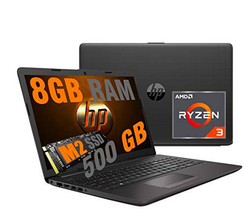 portátil HP 15,6 pulgadas con pantalla LED HD AG / Cpu Amd R3 Quad Core Ryzen 3 3200U hasta 3,5 GHz / Vga Radeon Vega 3 / SSD M2 500 GB /RAM 8GB DDR4 / web cam / Bluetooth/Windows 10