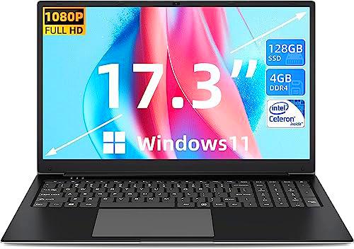 SGIN 17 pulgadas ordenador portátil, 4 GB RAM 128 GB SSD Windows 11 Notebook