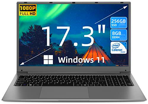 SGIN 17,3 Pulgadas Ordenador Portátil, 8 GB RAM 256 GB SSD Windows 11 Notebook