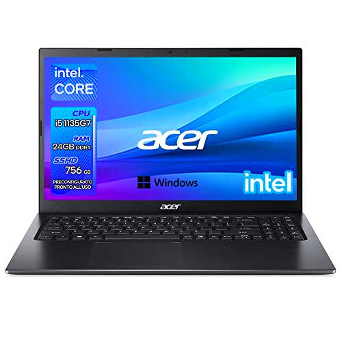 Acer Ordenador portátil Intel i5, 11th 4 Core, RAM 24 GB