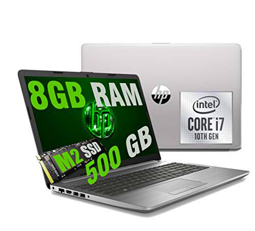 HP i7 250 G7 Silver Portátil LED FHD 15.6&quot; CPU Intel Quad Core i7-1065G7 10Th Gen 3,9Ghz / RAM 8GB DDR4 / SSD M2 500GB / Graphic Intel Iris Plus / HDMI DVD-RJ-45 Wifi Bluetooth / Windows 10 Home