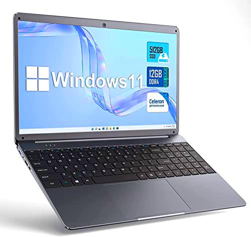 SGIN Ordenador portátil de 15,6 pulgadas, 12 GB RAM 512 GB SSD Windows 11 Notebook