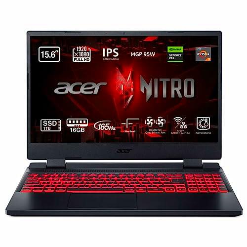 Acer Notebook Nitro 5 AN515-47-R5K6 AMD Ryzen 5 7535HS QWERTY Español 15,6" 1 TB SSD 16 GB RAM