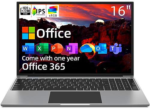 JUMPER Ordenador portátil, 16" FHD PC portátil, RAM 4GB