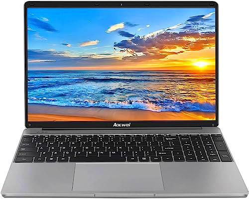 Aocwei Ordenador portátil Windows 11 15.6" 6GB RAM 256 GB SSD Admite expansión Intel Portátiles FHD 2.4G+5G WiFi Bluetooth 4.2 USB HDMI con ratón inalambrico &amp; Pegatinas Teclado español-Gris